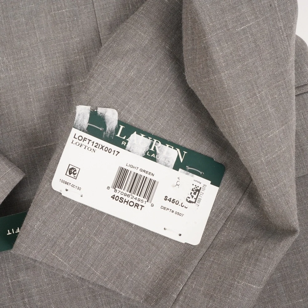 NWT $450 Lauren Ralph Lauren Grey Ultra Flex Suit Separates Blazer Size 40S - Picture 8 of 12
